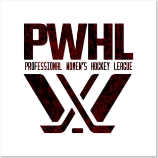 Distressed red black pwhl logo Posters and Art